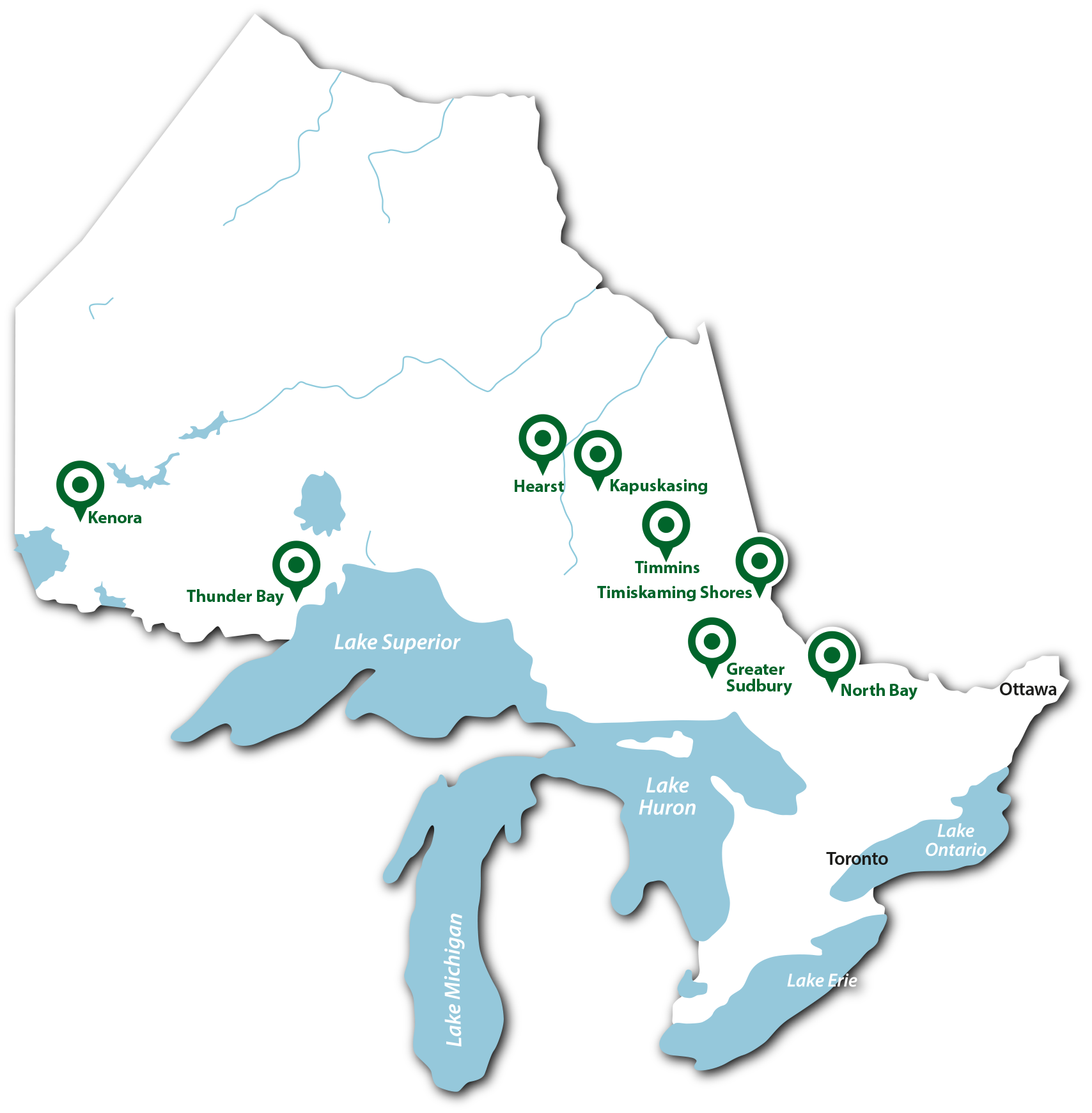 Carte du Nord de l’Ontario
