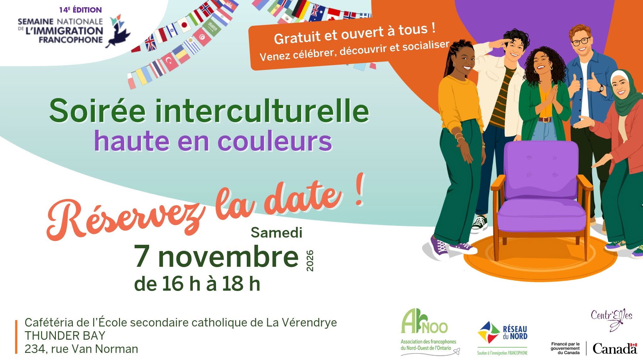 Affiche : Soirée interculturelle haute en couleurs (2e édition)