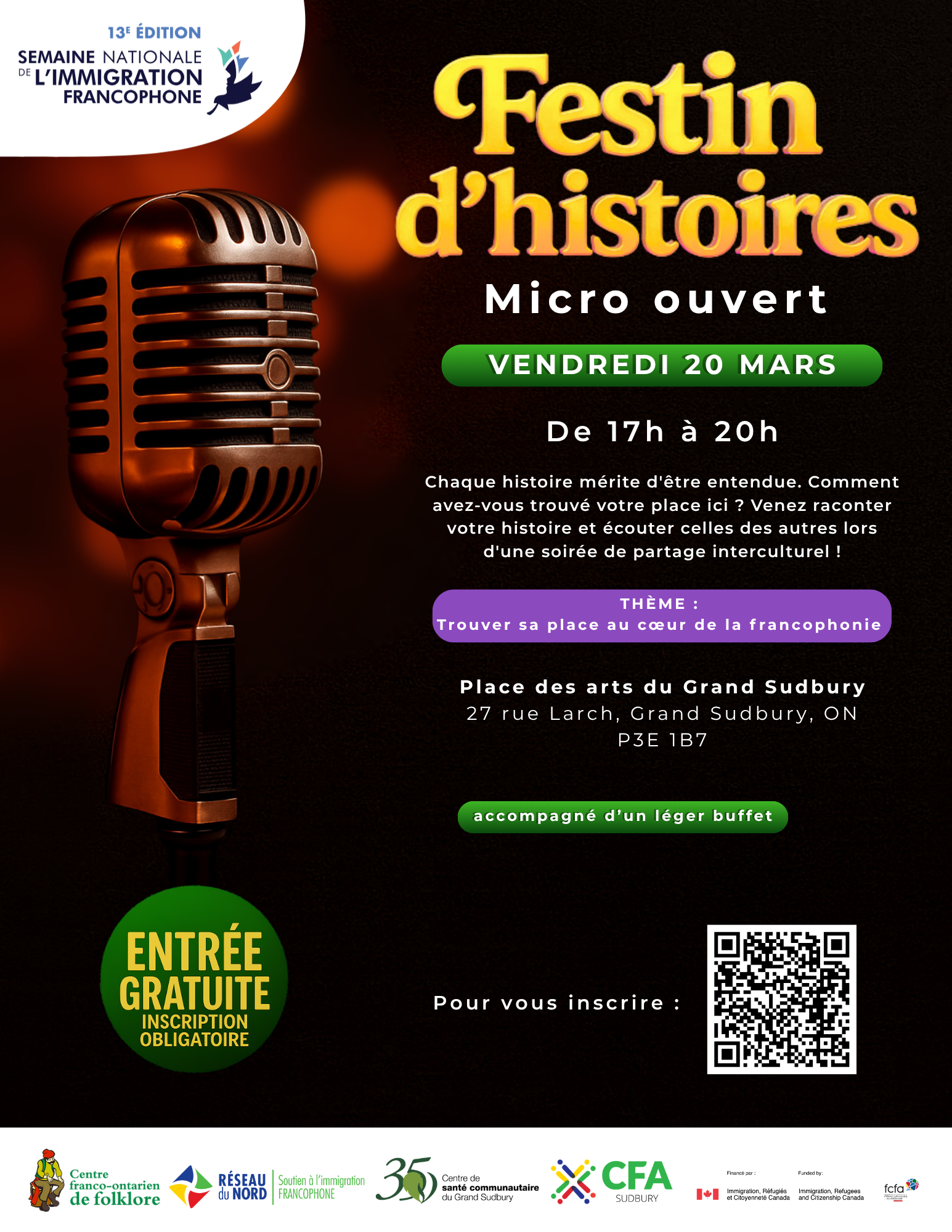 Affiche : Festin d'histoires : micro ouvert