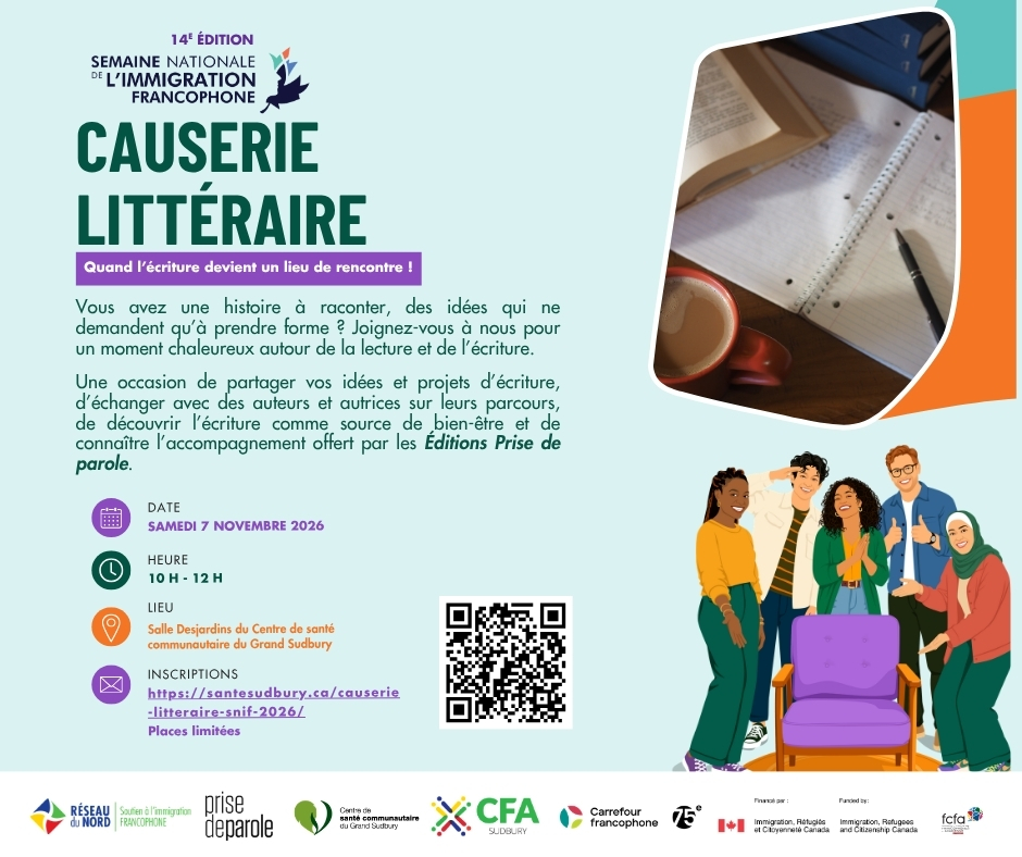 Affiche : Causerie littéraire « Quand l'écriture devient un lieu de rencontre! »